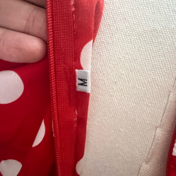 NWOT Red Polka Dot Maxi Dress with Self Tie Waist Size M - Picture 7 of 8